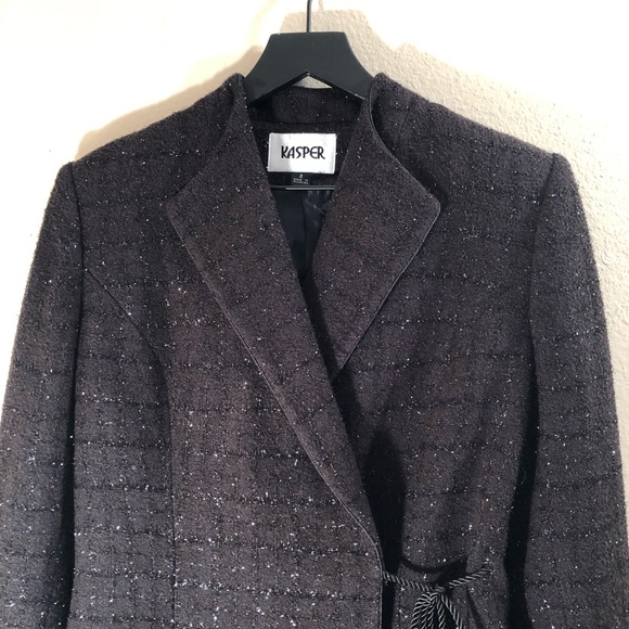 Kasper Vintage Sparkly Grid Pattern Formal Suit - Picture 4 of 16